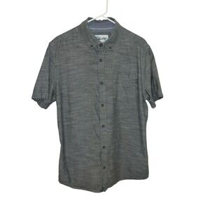 Hurley Men's Dress Shirt Blue,Short Sleeve, Button Up, Size M